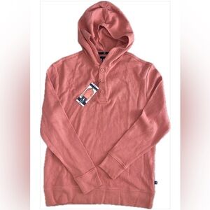 Gap Men's Henley Hoodie Cotton Size Small Coral - NWT